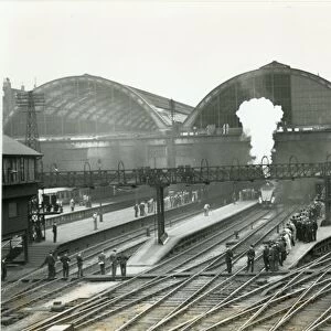 Kings Cross station, departure of the Coronation service, 1937
