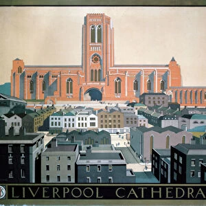 Liverpool Cathedral, LMS poster, c 1930s