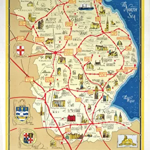 A Map of Lincolnshire, BR poster, 1948-1965