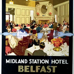 Midland Station Hotel, Belfast, LMS poster, 1923-1947