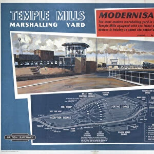 Modernisation - Temple Mills Marshalling Yard, BR poster, 1948-1965