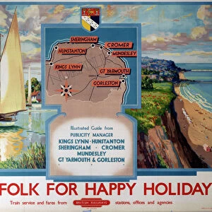 Norfolk for Happy Holidays, BR poster, 1950s