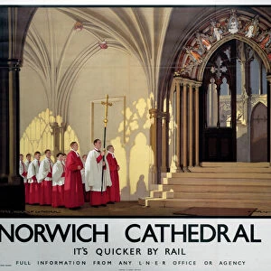 Norwich Cathedral, LNER poster, 1923-1947