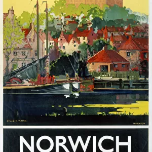 Norwich - Its Quicker by Rail, LNER poster, 1930s