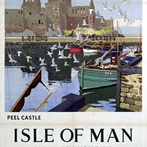 Peel Castle, Isle of Man, BR poster, 1949
