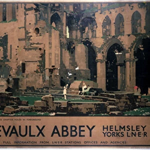 Rievaulx Abbey, Helmsley, Yorks, LNER poster, 1933