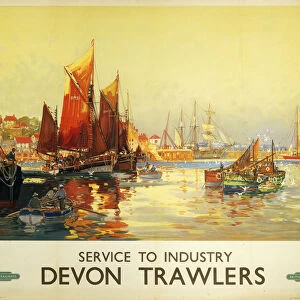 Service to Industry - Devon Trawlers, BR (WR) poster, c 1950