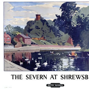 The Severn at Shrewsbury, BR poster, c 1950s