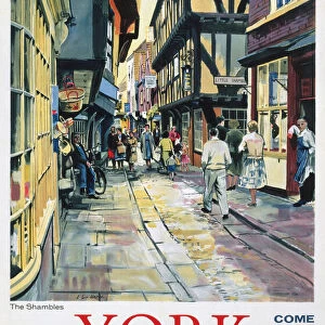 The Shambles, York, BR poster, 1962