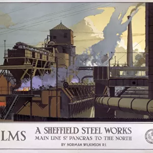 A Sheffield Steel Works, LMS poster, 1923-1947