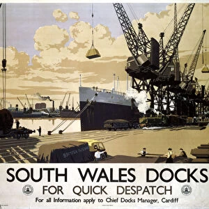 South Wales Docks, GWR Poster, 1947