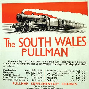 The South Wales Pullman, BR poster, 1955