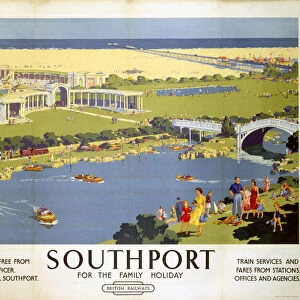 Southport for the Family Holiday, BR (LMR) poster, c 1950s