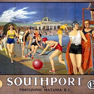 Southport by Fortunino Matania, railway poster, c 1930s