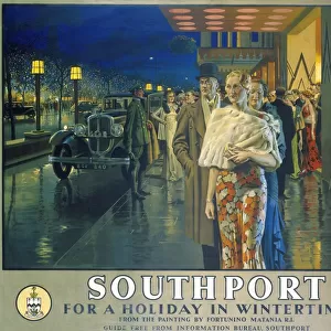 Southport, For a Holiday In Wintertime, LMS poster, 1925