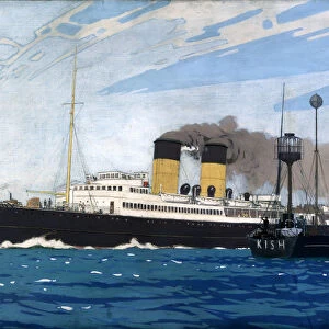 Steamer Passing Kish Lightship between Dublin and Holyhead, c 1935