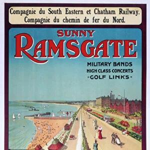 Sunny Ramsgate, South Eastern & Chatham Railway poster, 1908