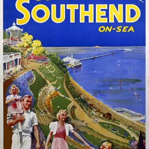 Sunny Southend-on-Sea, LNER / LMS poster, c 1940s