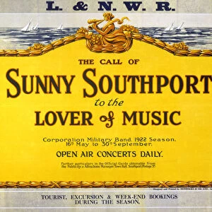 The Call of Sunny Southport, LNWR poster, 1922