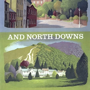 The Surrey Towns and North Downs, BR poster, 1950s