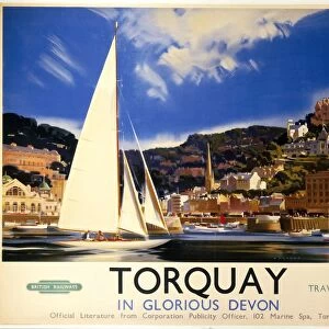 Torquay in Glorious Devon, British Railways poster, c 1950s