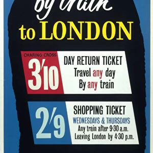 By Train to London, 1960. British Railways poster, 1960