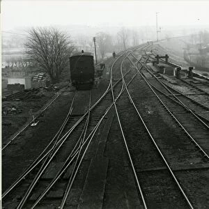 View looking east at Dunmow railway station yard, about 1911