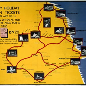 Weekly Holiday Season Tickets - Yorkshire, LNER poster, 1923-1947