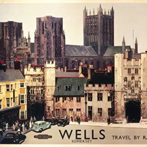 Wells, Somerset, BR (WR) poster, c 1950s