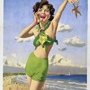 Whitley Bay, BR poster, 1948-1965