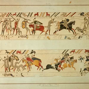 Bayeux Tapestry Scene - King Harold II (c. 1022 - 1066) is killed