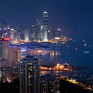 Cityscape at night, Hong Kong