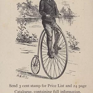Advertisement for the Columbia Bicycle from the Pope Manufacturing Co, Boston, Massachusetts, USA (litho)