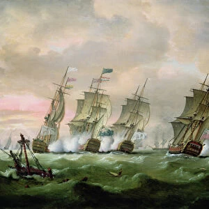 Admiral Sir Edward Hawke defeating Admiral M. de Conflans in the Bay of Biscay