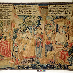 Benigne de Cirey and Susanna Bathing, left hand panel from the Story of Susanna (tapestry