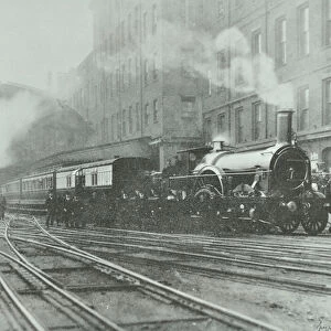 Last broad gauge train leaving Paddington Station, 1892 (b / w photo)