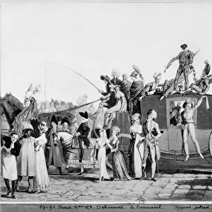 Carnival, 1810 (engraving) (b / w photo)