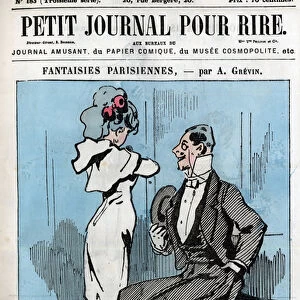 Cartoon about Parisian couples. At the ball of the Opera: "So we don t eat?