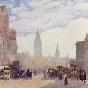 At Charing Cross (colour litho)