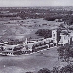 Chicago: Olympia Fields Golf Club from the Air (b / w photo)