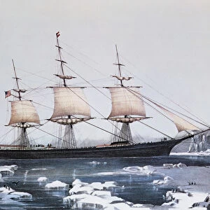 Clipper Ship Red Jacket in the ice off Cape Horn on her passage