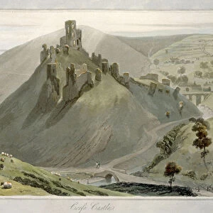Corfe Castle, from A Voyage Around Great Britain Undertaken between the Years 1814