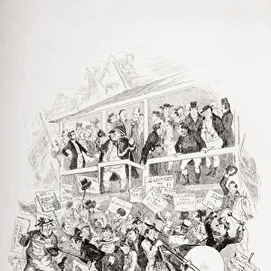 The election at Eatanswill, illustration from The Pickwick Papers by Charles Dickens