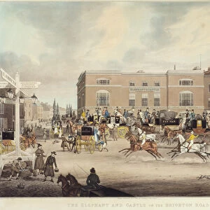 The Elephant and Castle on the Brighton Road, 1826 (engraving)