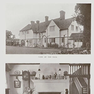 The Elms, Bushey, View of the Back, The Hall (b / w photo)