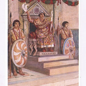 The Emperor starts the games, illustration from The Roman Soldier