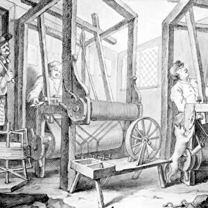 The Fellow Prentices at their Looms Representing Industry and Idleness, 1747 (wash