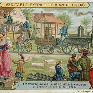 The first steam railway, 1825 (chromolitho)