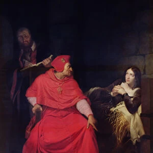 Joan of Arc (1412-31) and the Cardinal of Winchester in 1431, 1824 (oil on canvas)
