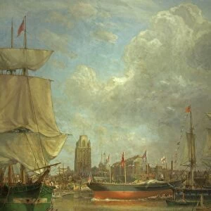 The Launch of the Great Western in 1837, 1919 (oil on canvas)